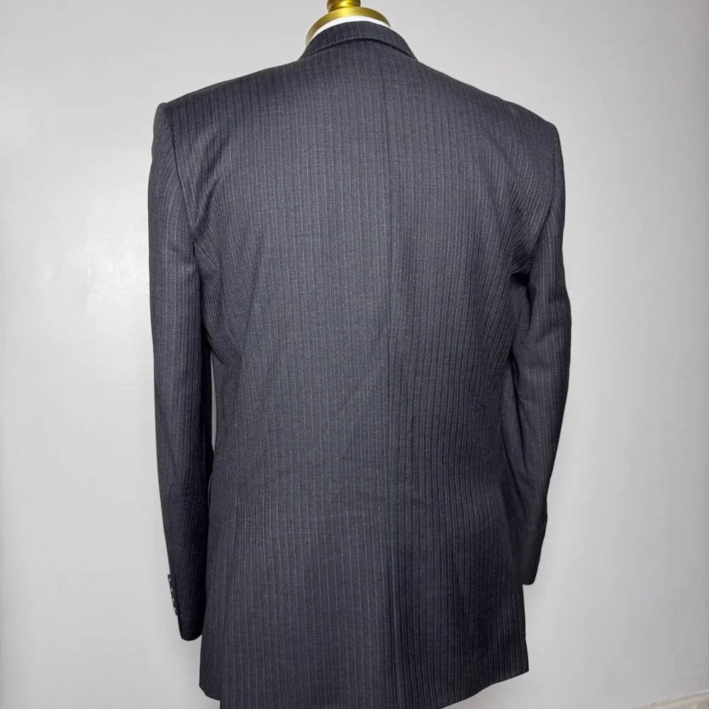Reid & Taylor Suit‎ Mens 38R 32x29 Charcoal Grey Pinstripe Wool Rich 2-Button